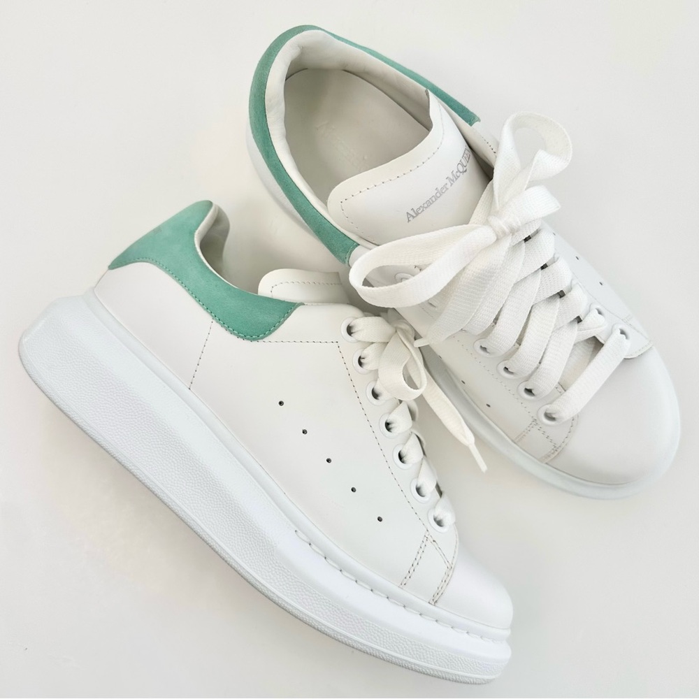 ALEXANDER McQUEEN | ADULT OVERSIZED SNEAKERS CALF LEATHER TURQUOISE UNISEX 38.5